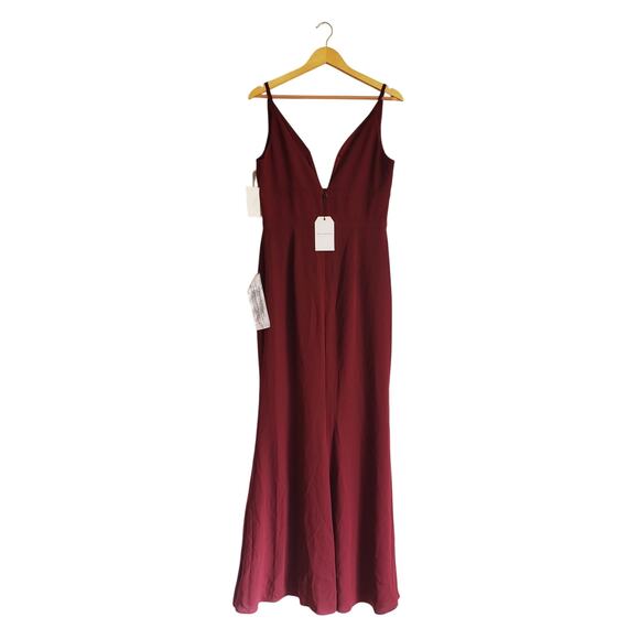 Dress The Population NWT Viola Gown Burgundy Size Large - Picture 5 of 11